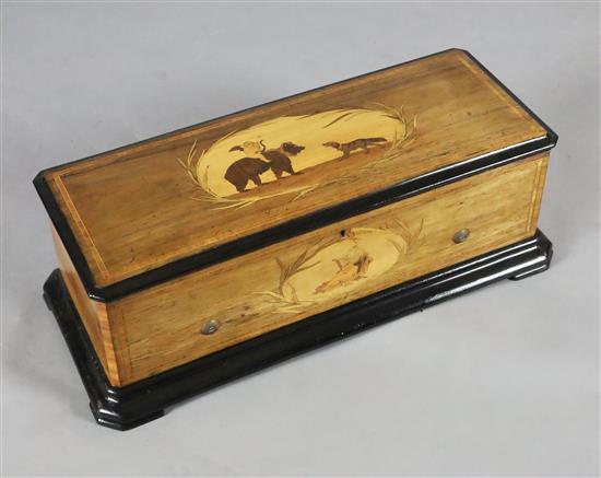 A late 19th century Nicole Freres of Geneva 24 air musical box, width 25in. depth 11in. height 8.25in.